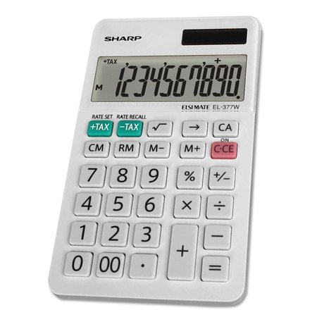 SHARP Calculator, Pocket, Wh EL-377WB